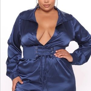 Satin Silk Royal Blue Romper